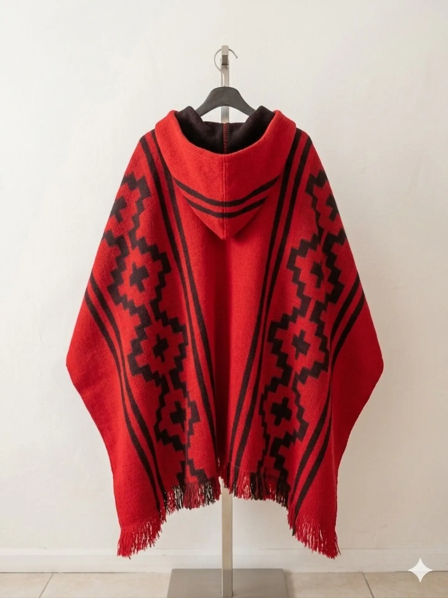 PONCHO CRUZ ANDINA ROJO FUEGO (ALPACA) 2