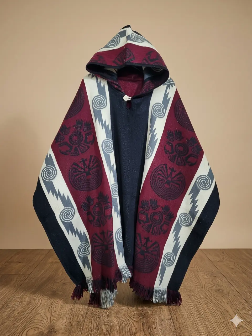 PONCHO TRIBAL BURDEO (ALPACA) 1