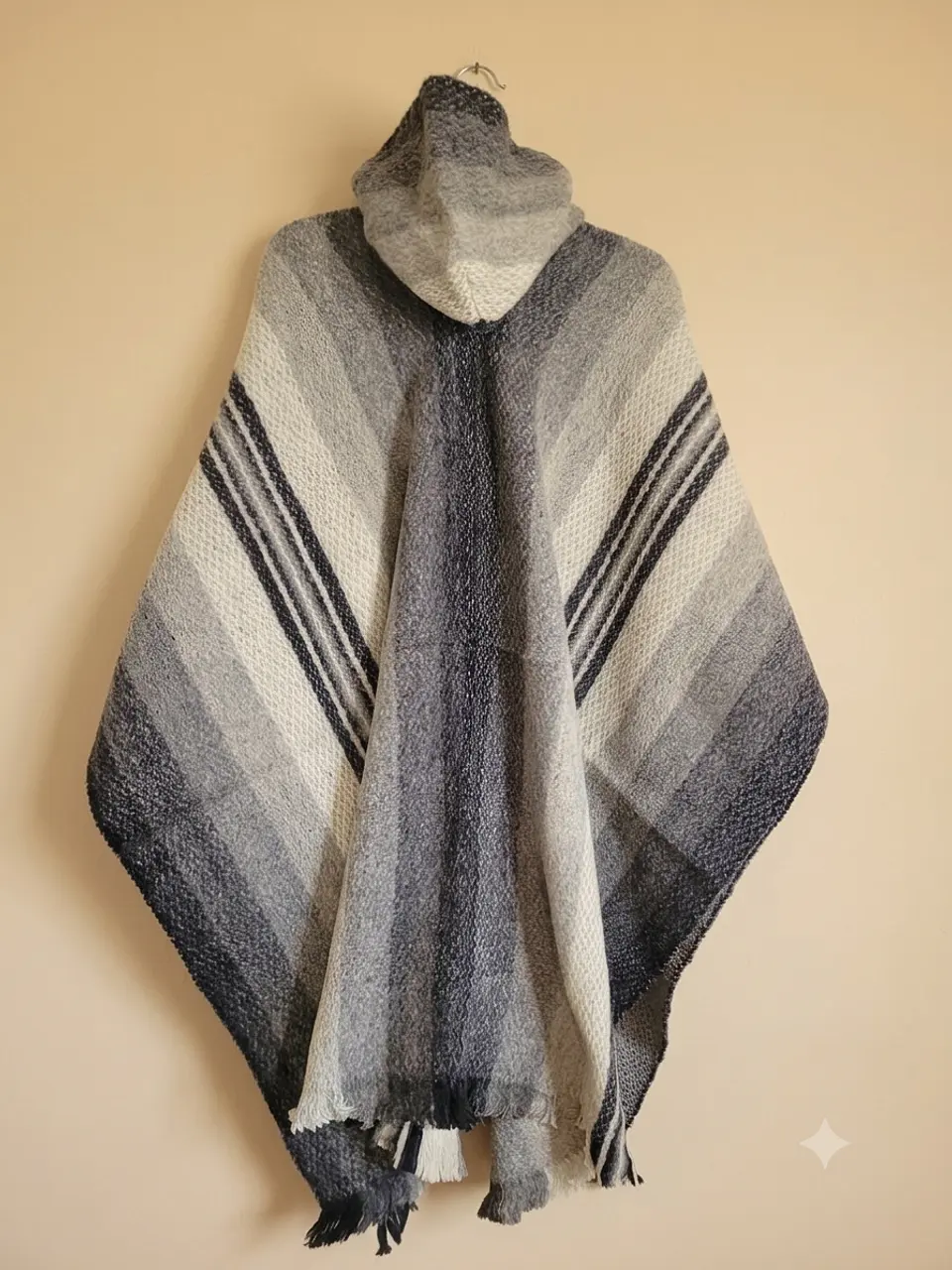 PONCHO DE LANA (FRANJAS OSCURAS) 2