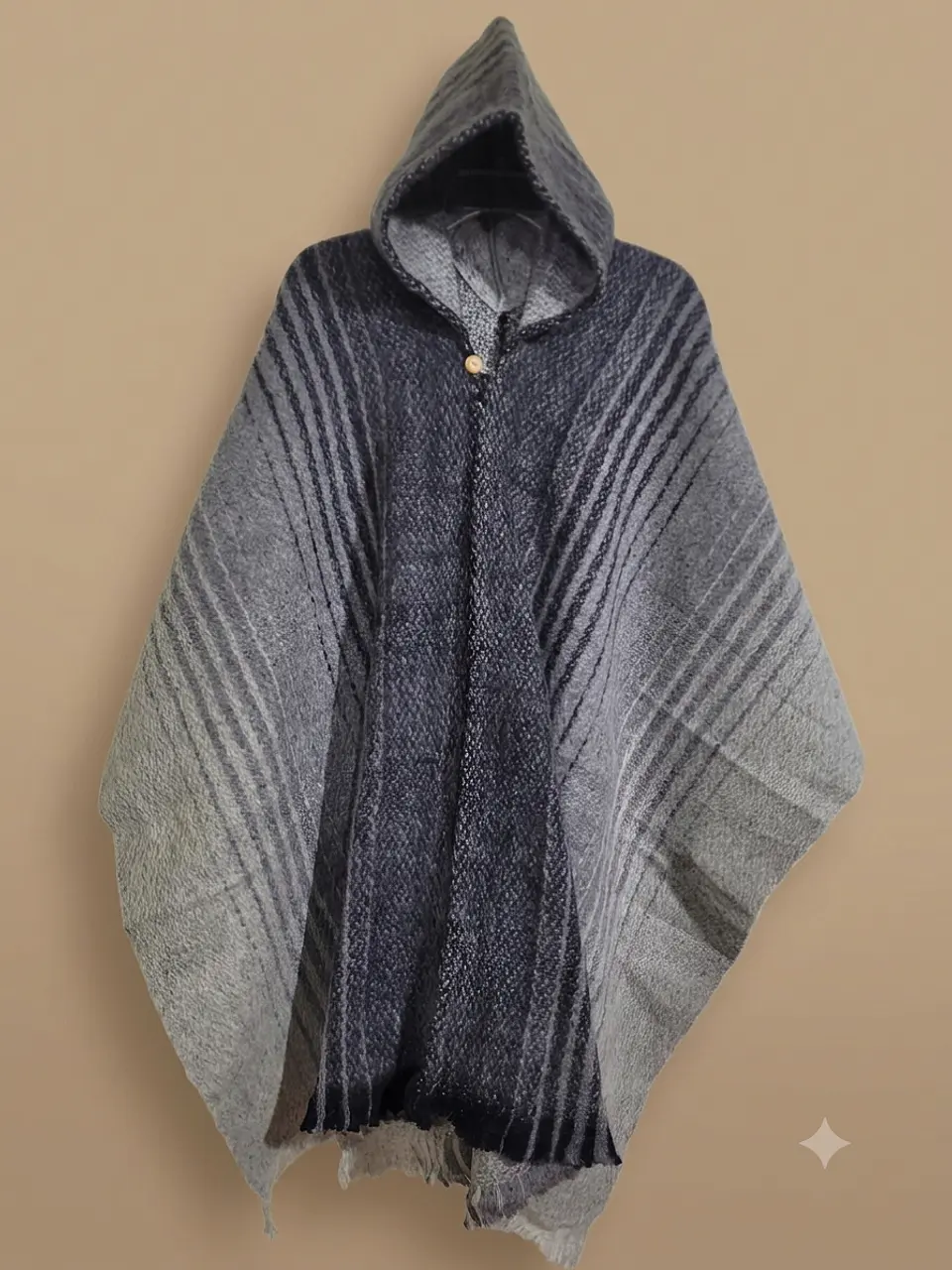 PONCHO DE LANA (JASPEADO OSCURO) 1
