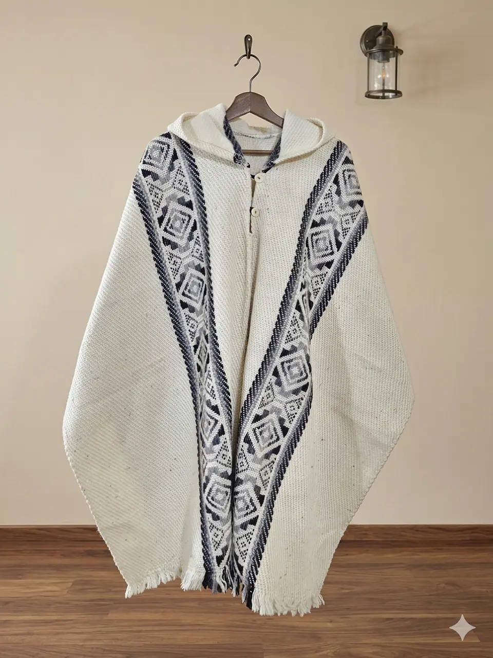 PONCHO DE LANA COQUEADO  1