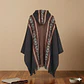 PONCHO DE LANA COQUEADO LADRILLO - Miniatura 2