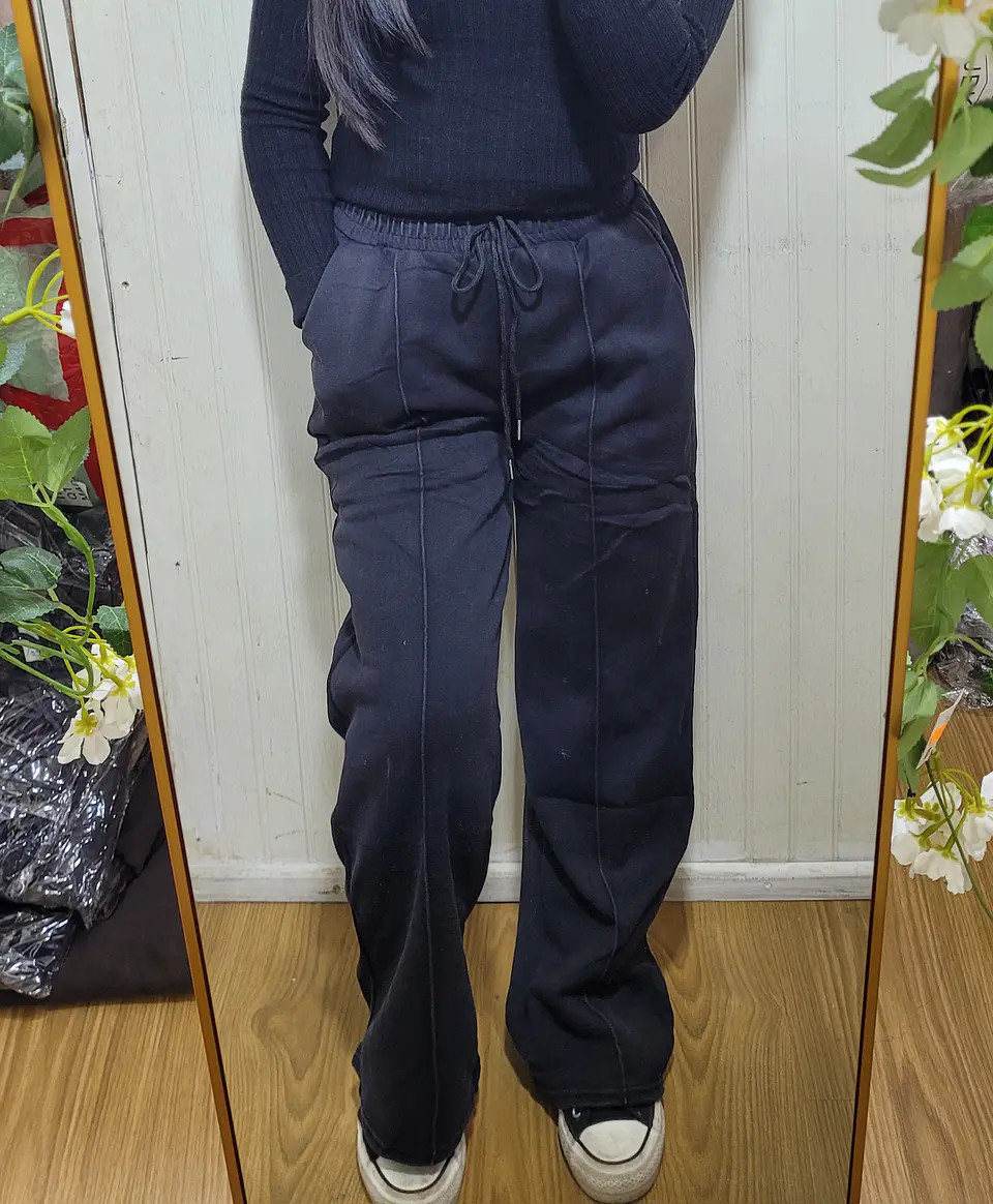 PANTALON PALAZZO CON POLAR (PRELAVADO) 4