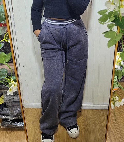 PANTALON RECTO CON POLAR (PRELAVADO)