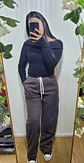 PANTALON RECTO TIPO LANILLA CON CHIPORRO - Miniatura 1