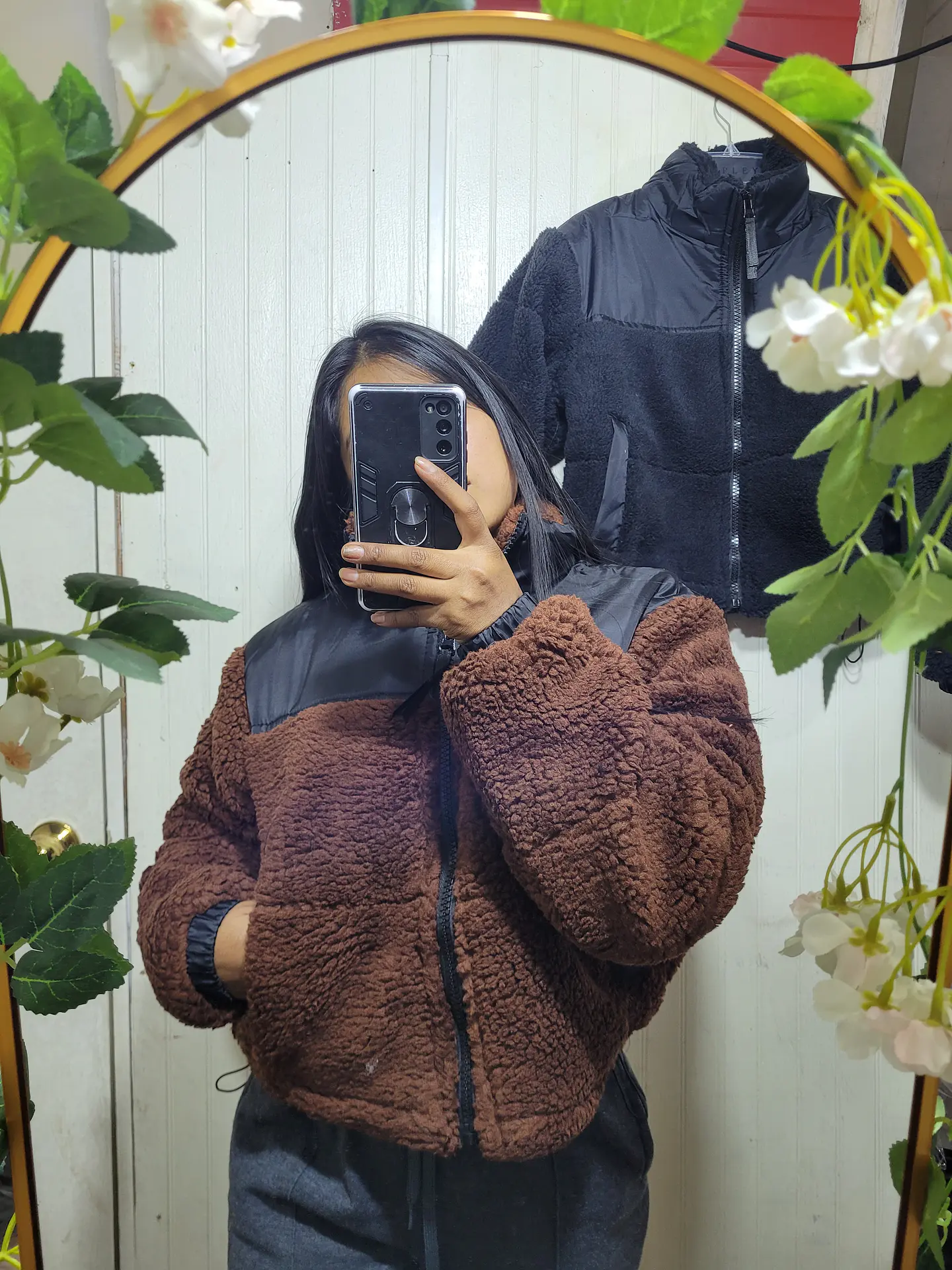 Chaqueta Sherpa Mujer Tipo Corderito Invierno Bolsillos 1