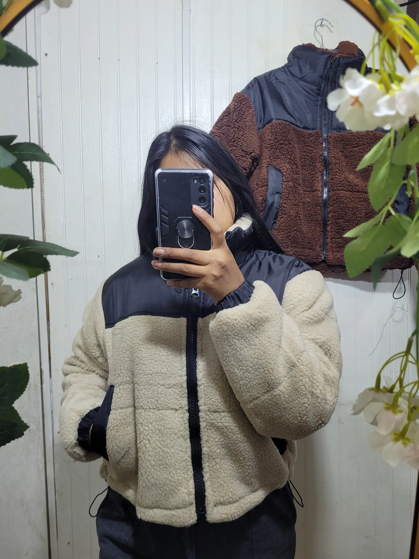 Chaqueta Sherpa Mujer Tipo Corderito Invierno Bolsillos 3