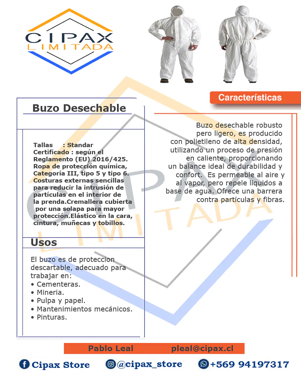 Overol de polipropileno  1