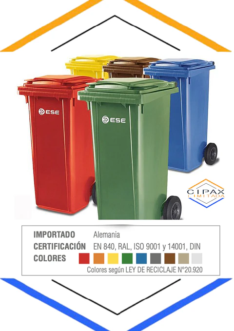 BASURERO 120 LITROS SIN PEDAL