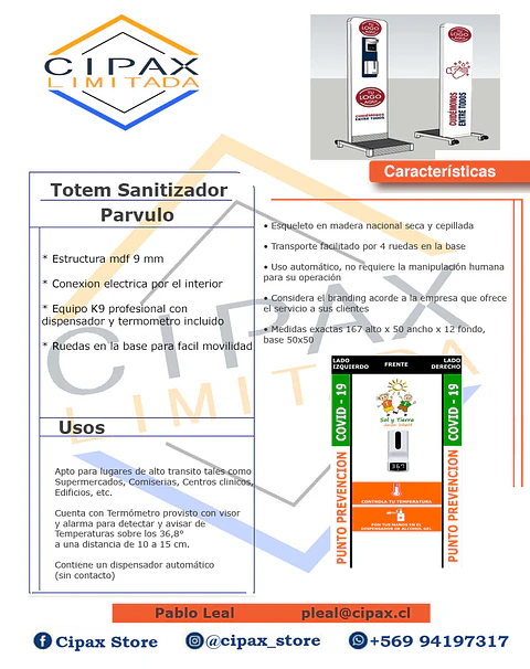 TOTEM SANITARIO PARA PARVULOS