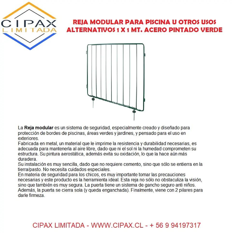 Reja modular metal 100x100 cm verde 1
