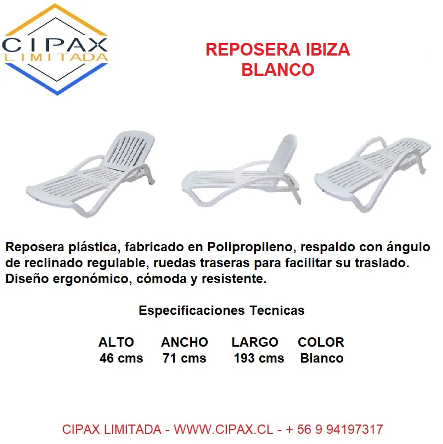 Reposera Ibiza blanca 1