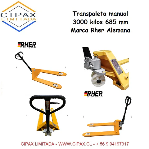 Transpaleta 3000 kilos alemana