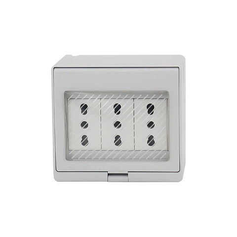 Tomacorriente Triple 10/16a Hydrobox Exterior Ip55 250v Sec