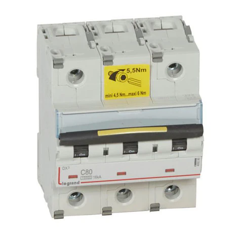 Magnetotérmico DX³ 10000/16kA - 3P - 400V~ - 80A - curva C