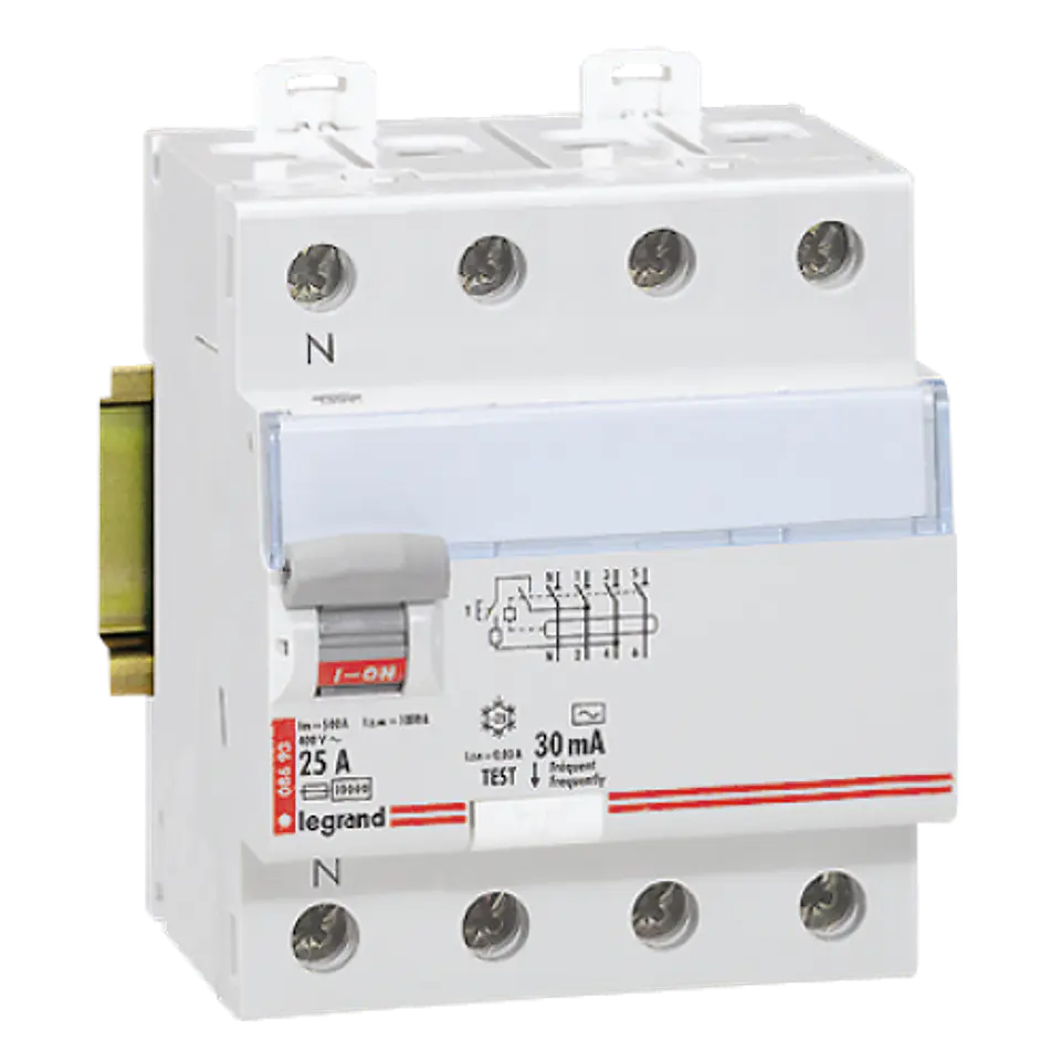 Interruptor diferencial trifásico 4 polos, 25 A, tipo AC, 30 mA 1