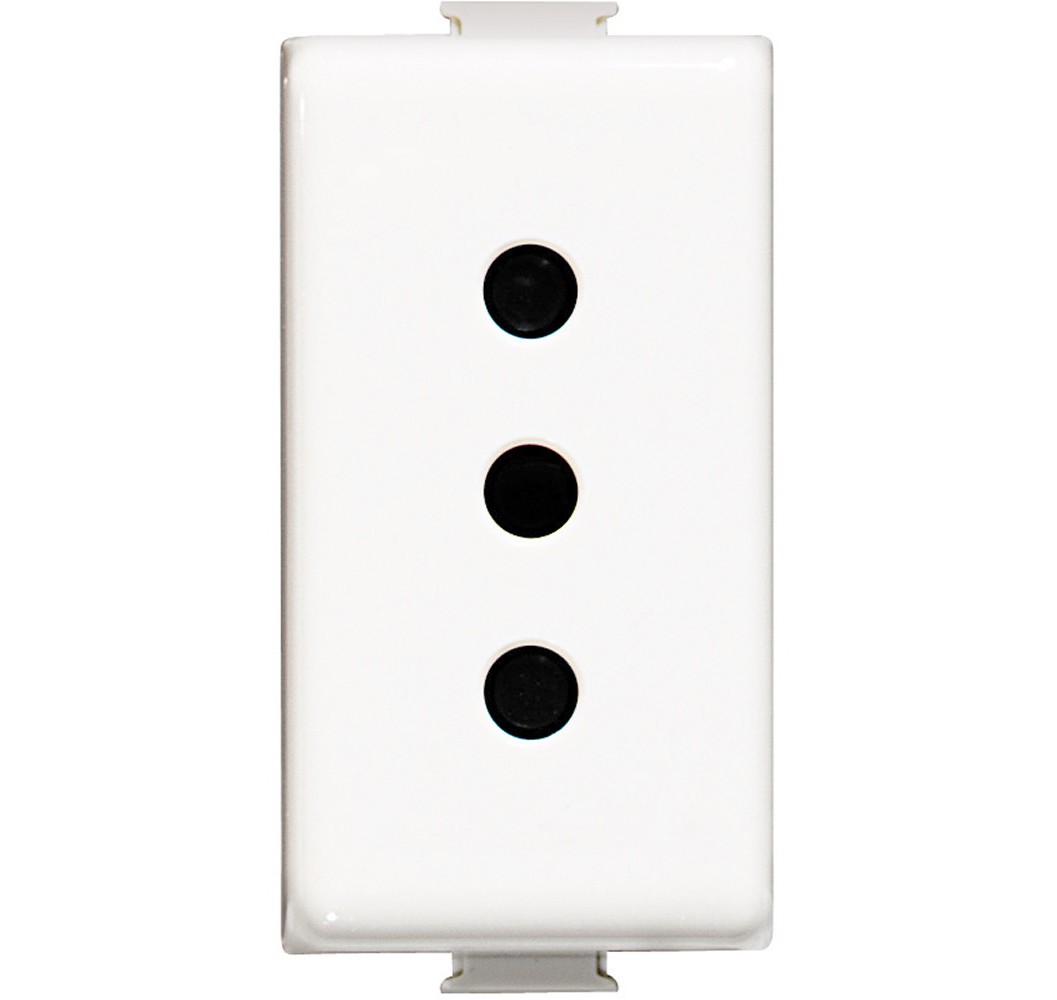 MODULO ENCHUFE 2P+T 10A 250V BLANCO MATIX AM5113
