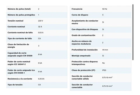Diferencial 2x32a (30 Ma) Legrand 