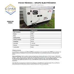 GRUPO ELECTRÓGENO GENERADOR DPower DP50 – Motor Perkins