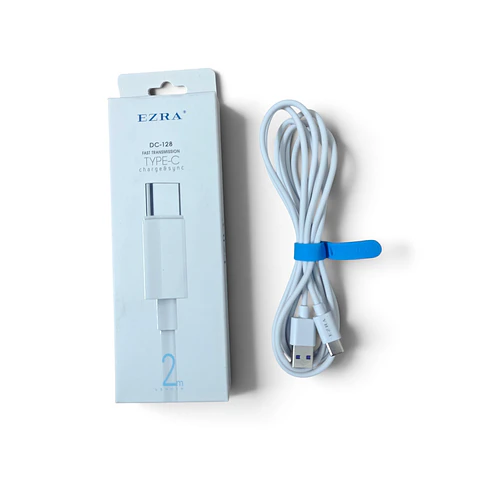 Cable USB-A a Tipo-C Ezra DC-128 — 2 Metros, Carga y Transferencia Rápida