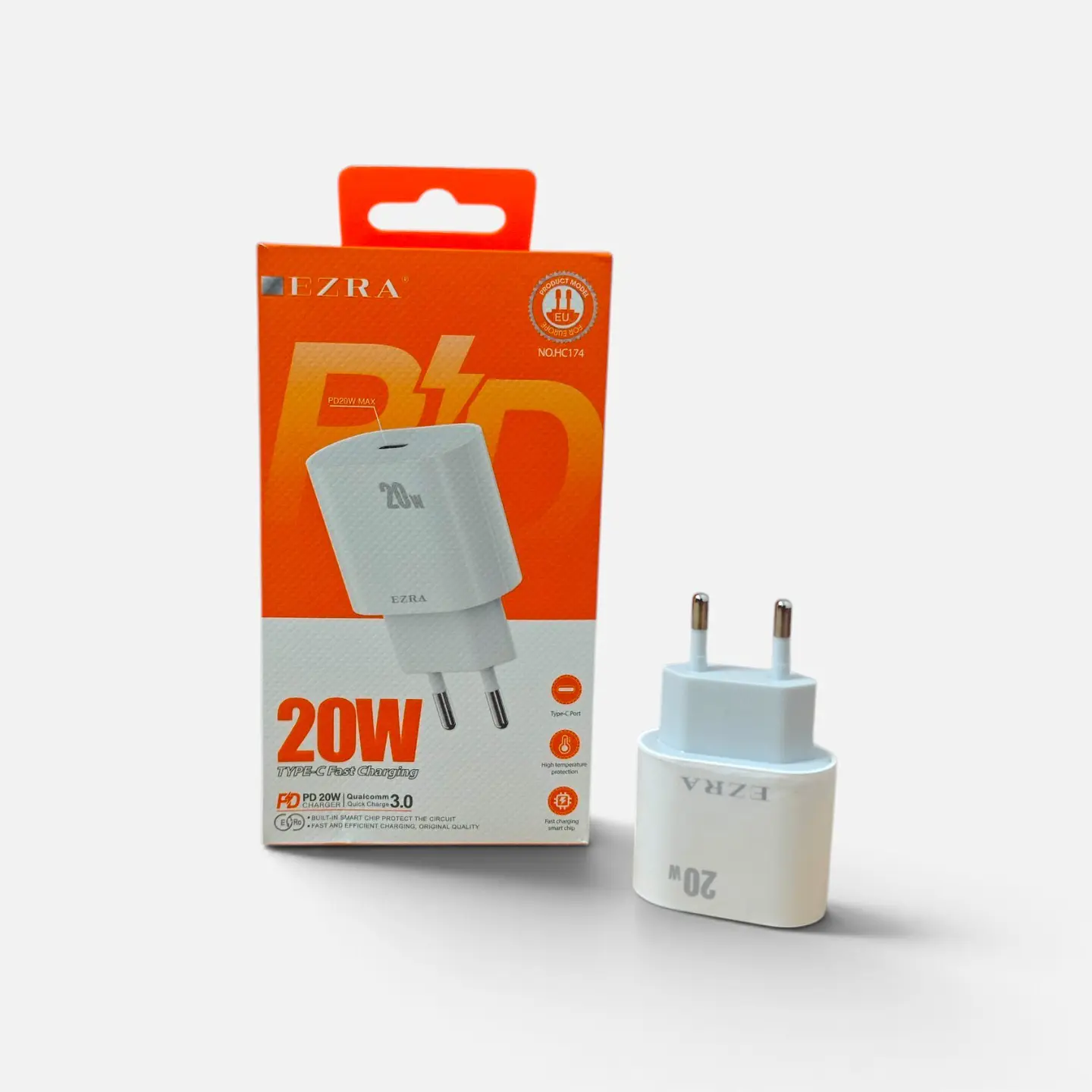 Cargador de Pared Ezra HC174 — Carga Rápida Tipo-C PD 20W 1