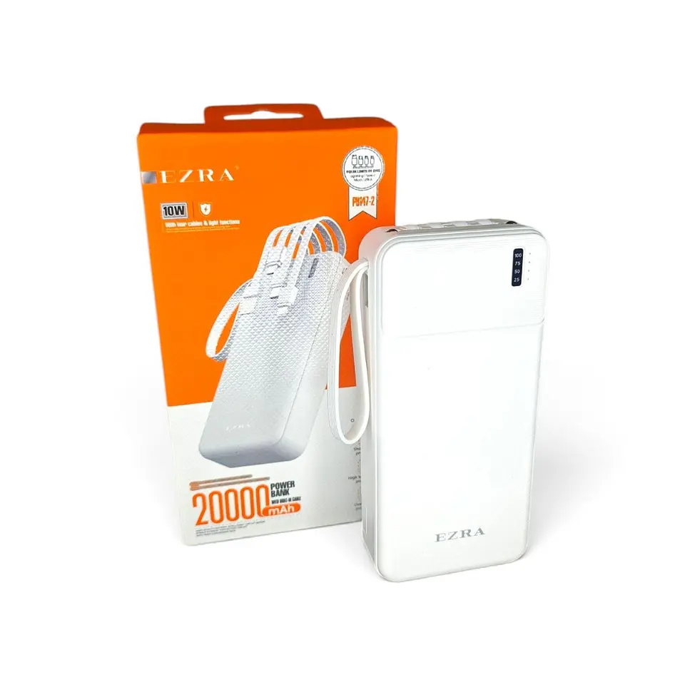 Power Bank Ezra PB147-2 20.000mAh con Cables Integrados 1