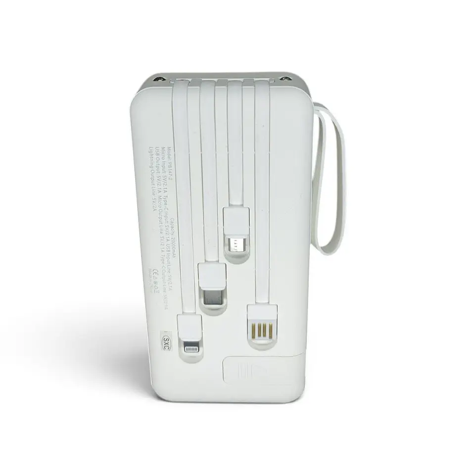 Power Bank Ezra PB147-2 20.000mAh con Cables Integrados 2