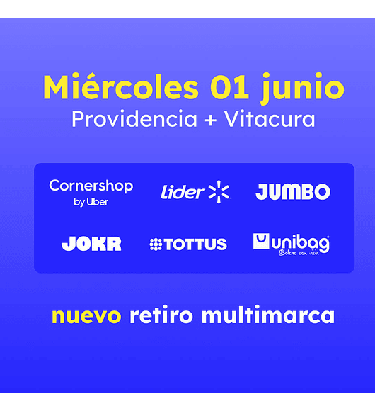 Retiro Multimarca · Providencia + Vitacura · Miércoles 01 junio