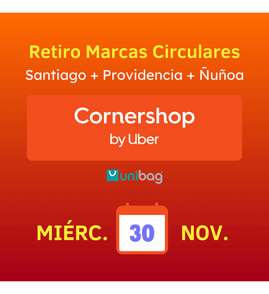 Retiro Marcas Circulares · Miércoles 30 noviembre · Santiago + Providencia + Ñuñoa