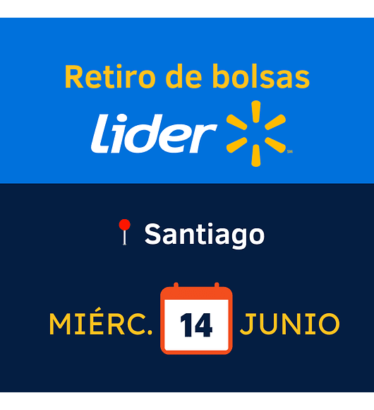 Retiro de bolsas Lider - Miércoles 14 de junio - Santiago