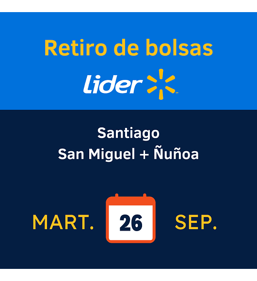 Retiro de bolsas Lider - Martes 26 de septiembre