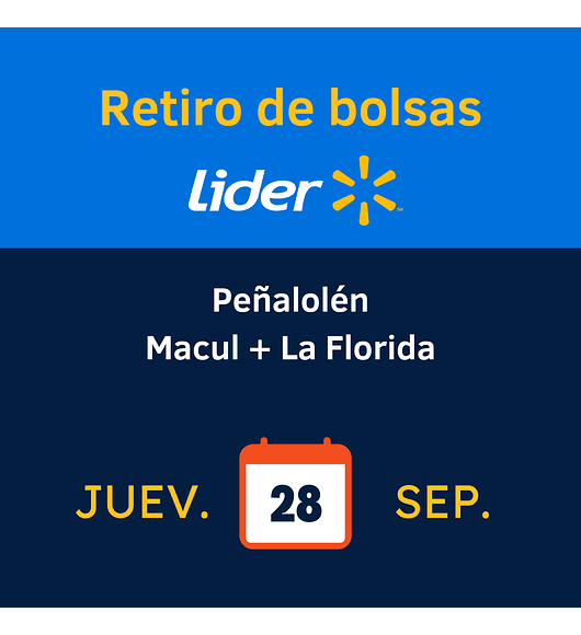 Retiro de bolsas Lider - Jueves 28 de septiembre