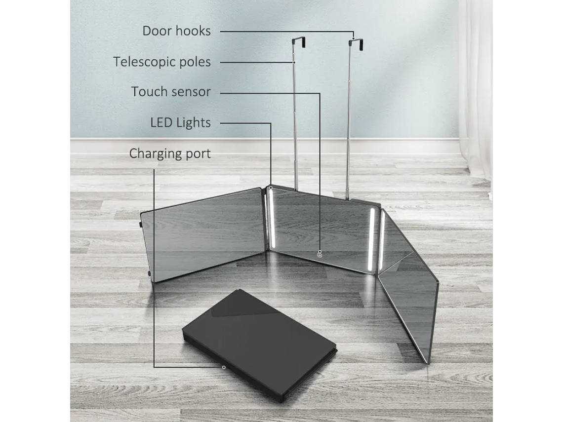 Espejo Triple 360 LED  4