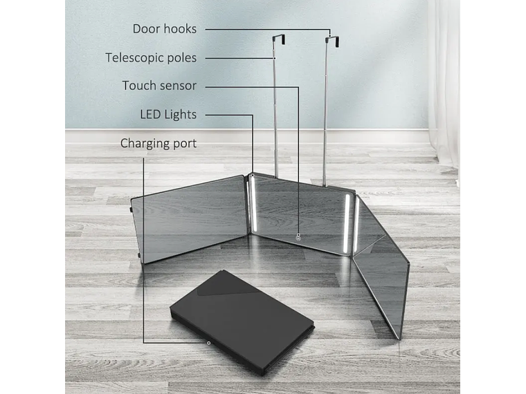 Espejo Triple 360 LED  4