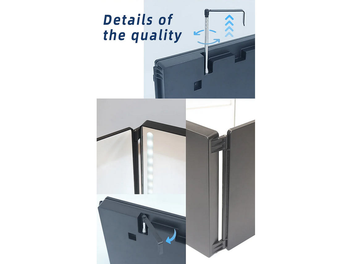 Espejo Triple 360 LED  8