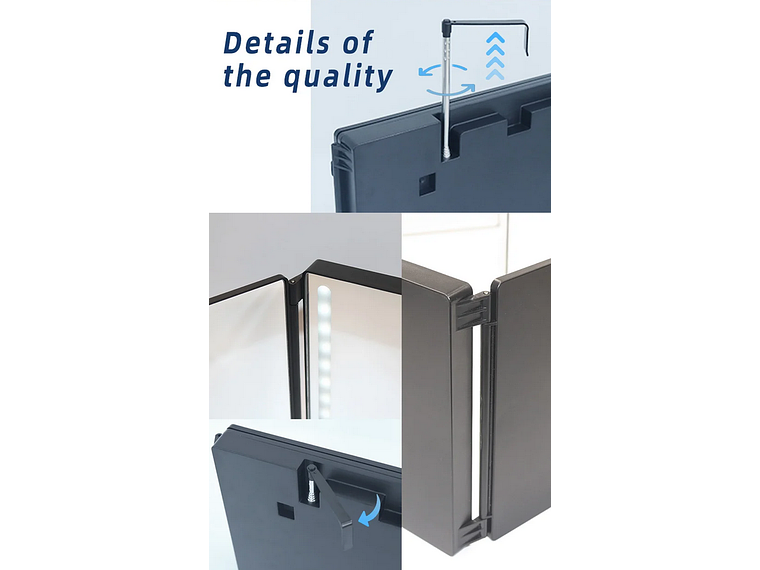 Espejo Triple 360 LED  8