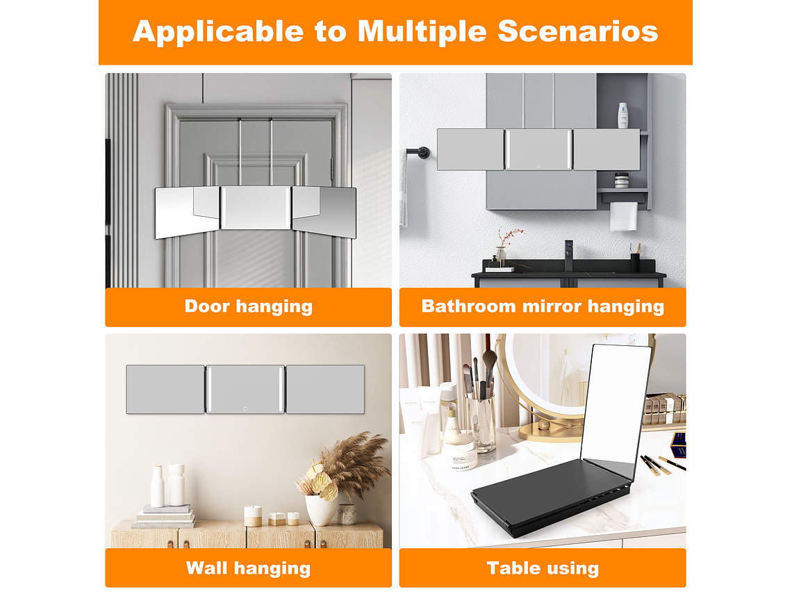 Espejo Triple 360 LED  7