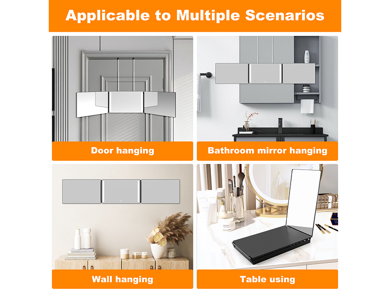 Espejo Triple 360 LED  7