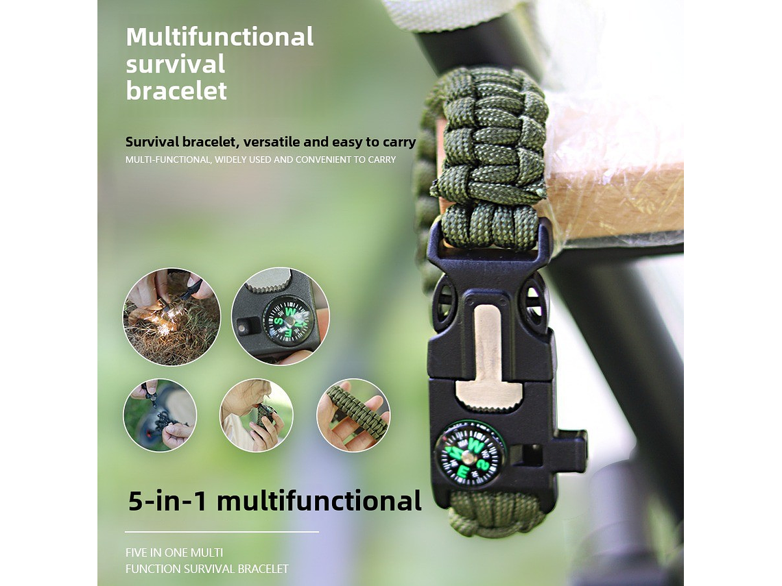 Pulsera EDC con Paracord 5 en 1 2