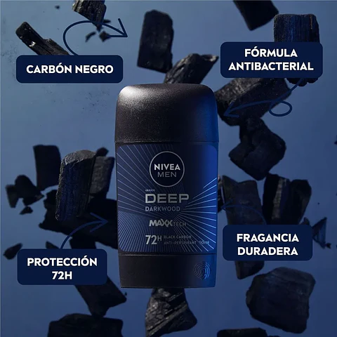 Desodorante Barra NIVEA FOR MEN Deep Black Carbon