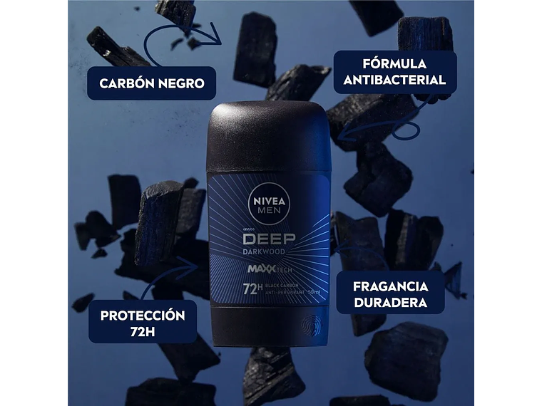 Desodorante Barra NIVEA FOR MEN Deep Black Carbon 2