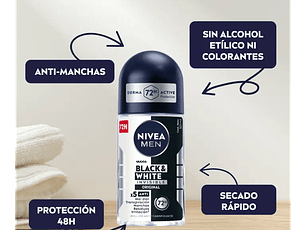 Desodorante Roll On NIVEA FOR MEN Black & White Original