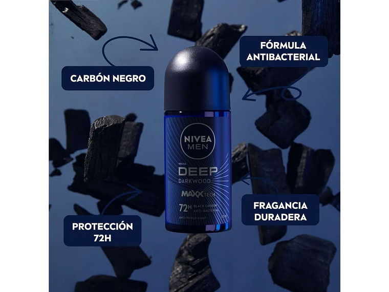 Desodorante Roll On NIVEA FOR MEN Deep Black Carbon 2