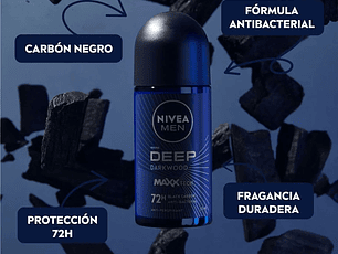 Desodorante Roll On NIVEA FOR MEN Deep Black Carbon