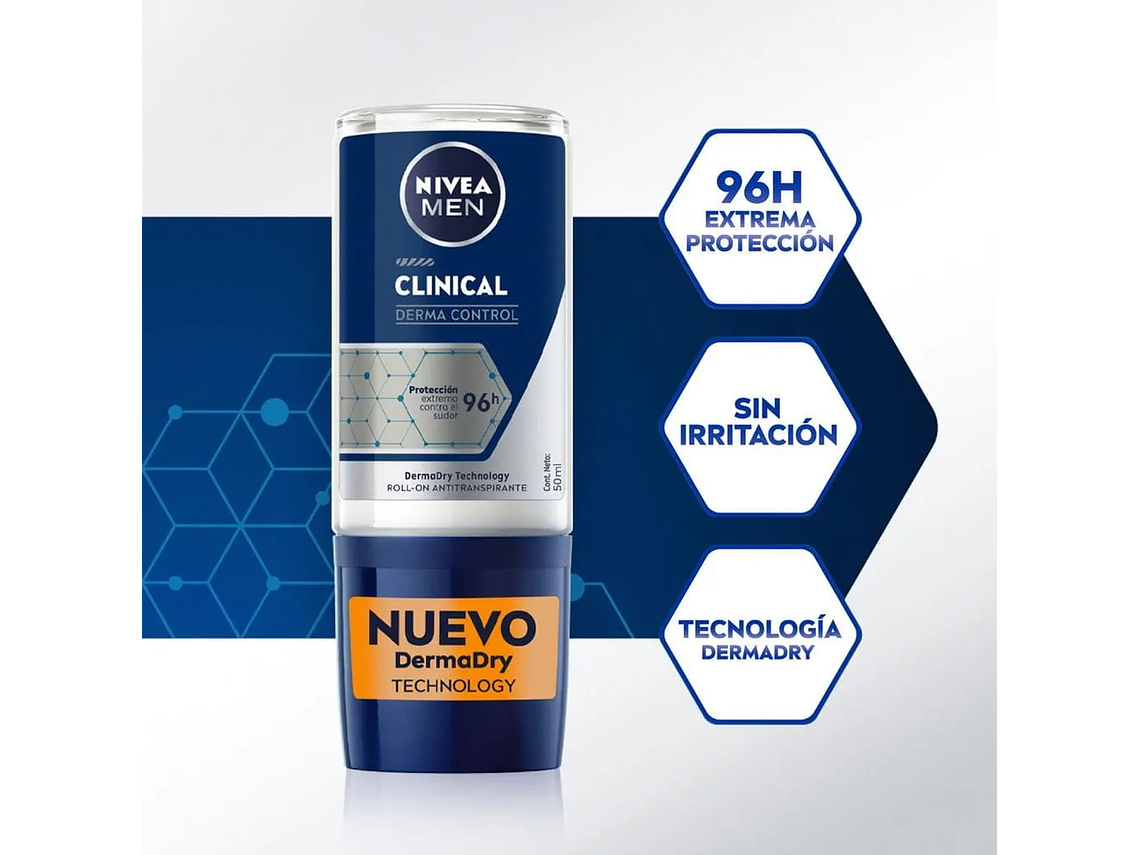 Desodorante Roll On NIVEA MEN Clinical Derma Control 2