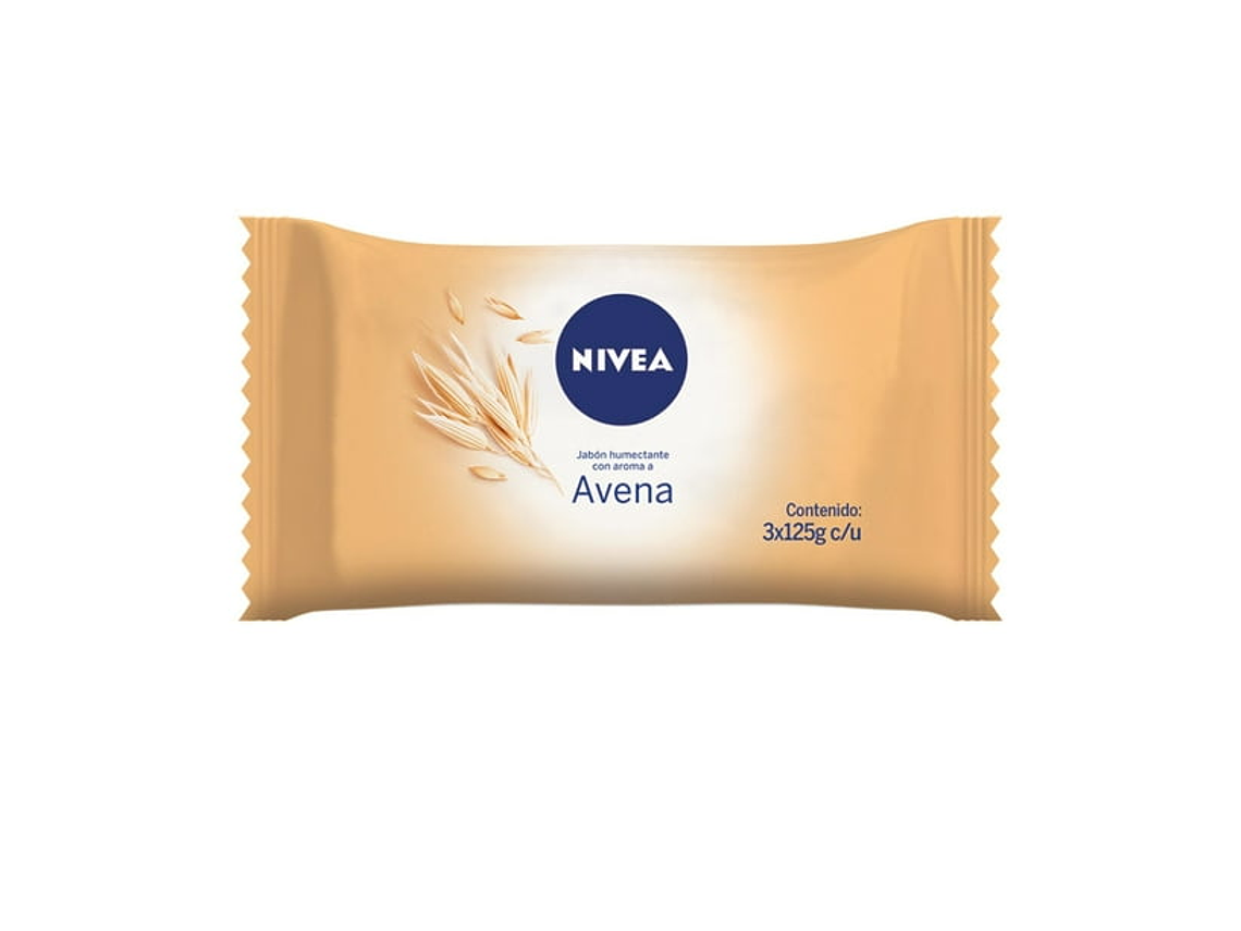 Jabón de Barra NIVEA Avena Pack 3x125 g 1