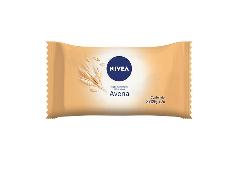 Jabón de Barra NIVEA Avena Pack 3x125 g 1