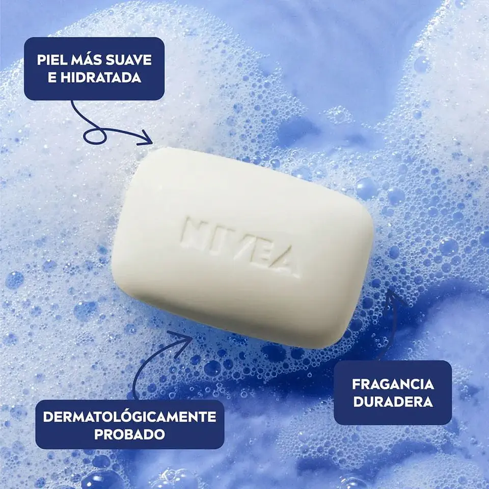 Jabón de Barra NIVEA Creme Care Pack 3x125 g 2