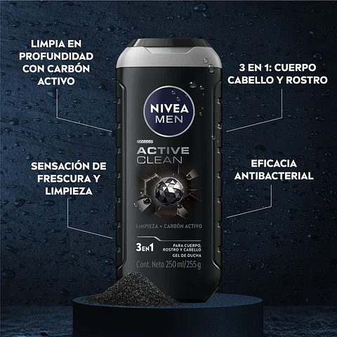 Gel de Ducha NIVEA MEN Active Clean 250 ml