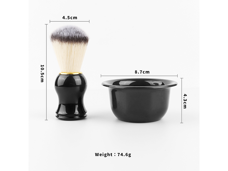 Set Brocha con Bol de Afeitado - Gold/Silver 3